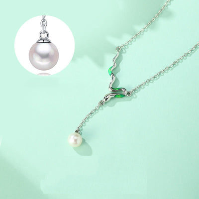 Buddha Stones 925 Sterling Silver Pearl Year Of The Snake Blessing Necklace Pendant