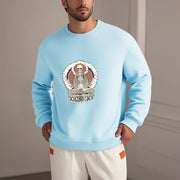 Buddha Stones Skeleton Pattern Fleece Lined Sweatshirt