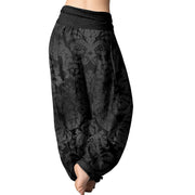 Buddha Stones Casual Flower Leaves Design Women's Elastic Waist Harem Pants