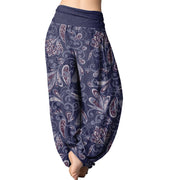 Buddha Stones Casual Flower Petals Design Women's Elastic Waist Harem Pants