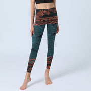 Buddha Stones Green Mandala Flower Print Gym Fitness Leggings Women's Yoga Pants - image 6