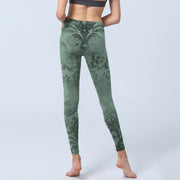 Buddha Stones Casual Flower Leaves Print Gym Fitness Leggings Women's Yoga Pants - image 7