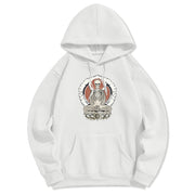 Buddha Stones Skeleton Pattern Fleece Lined Hoodie