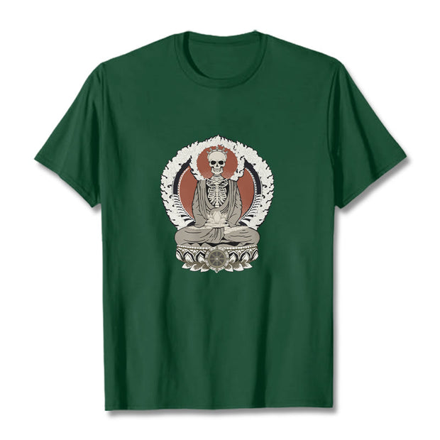 Buddha Stones Skeleton Pattern Tee T-shirt