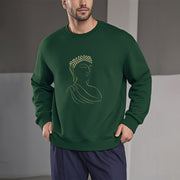 Buddha Stones Meditating Buddha Pattern Fleece Lined Sweatshirt