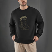 Buddha Stones Meditating Buddha Pattern Fleece Lined Sweatshirt