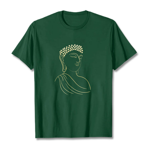 Buddha Stones Meditating Buddha Pattern Tee T-shirt