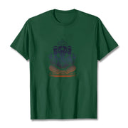 Buddha Stones Meditating Ganesh Elephant Pattern Tee T-shirt T-Shirts BS ForestGreen 2XL