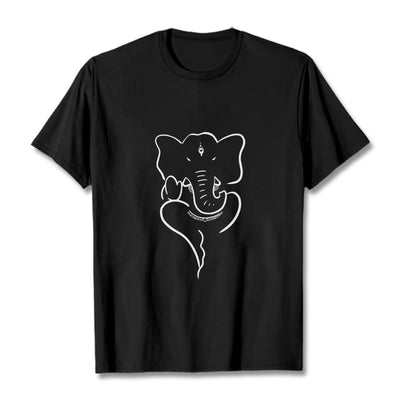 Buddha Stones Ganesh Elephant Sketch Pattern Tee T-shirt T-Shirts BS Black 2XL