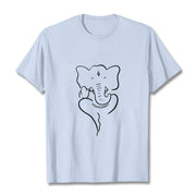 Buddha Stones Ganesh Elephant Sketch Pattern Tee T-shirt T-Shirts BS LightCyan 2XL