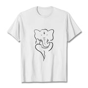 Buddha Stones Ganesh Elephant Sketch Pattern Tee T-shirt