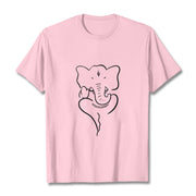 Buddha Stones Ganesh Elephant Sketch Pattern Tee T-shirt T-Shirts BS LightPink 2XL