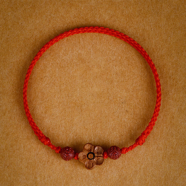 FREE Today: Ward Off Evil Spirits Peach Wood Small Peach Blossom Cinnabar String Bracelet Anklet