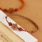 FREE Today: Ward Off Evil Spirits Peach Wood Small Peach Blossom Cinnabar String Bracelet Anklet