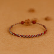 FREE Today: Ward Off Evil Spirits Peach Wood Small Peach Blossom Cinnabar String Bracelet Anklet