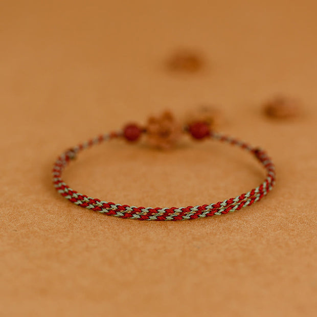 FREE Today: Ward Off Evil Spirits Peach Wood Small Peach Blossom Cinnabar String Bracelet Anklet