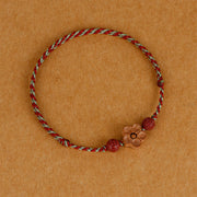 FREE Today: Ward Off Evil Spirits Peach Wood Small Peach Blossom Cinnabar String Bracelet Anklet