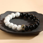 FREE Today: Transformation Strength Black Obsidian White Porcelain Beads Yin Yang Bracelet