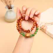 FREE Today: Optimistic Courage Thuja Sutchuenensis Green Chalcedony Double Wrap Bracelet