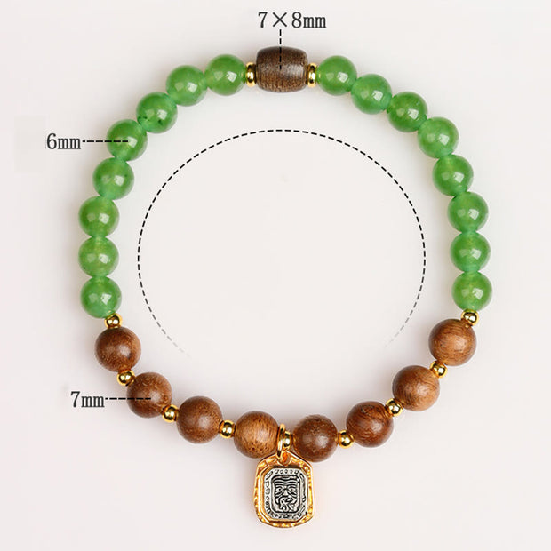 FREE Today: Balance Strength Kalimantan Agarwood Green Chalcedony Zakiram Goddess of Wealth Bracelet