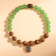 Buddha Stones Agarwood Green Chalcedony Calm Bracelet