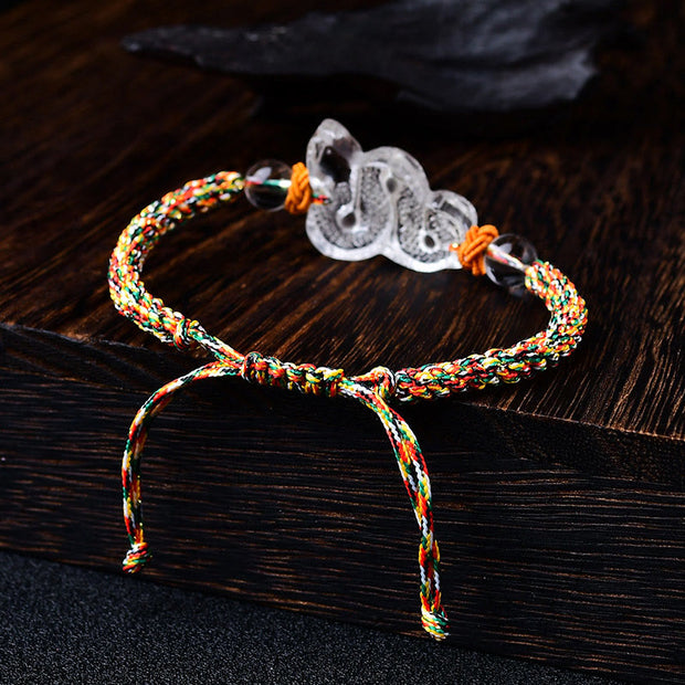 Buddha Stones White Crystal String Year Of The Snake Healing Bracelet