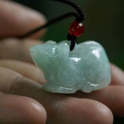 Buddha Stones Chinese Zodiac Natural Jade Luck Necklace Pendant