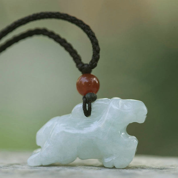 Buddha Stones Chinese Zodiac Natural Jade Luck Necklace Pendant