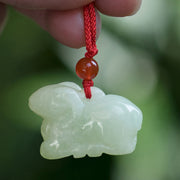 Buddha Stones Chinese Zodiac Natural Jade Luck Necklace Pendant