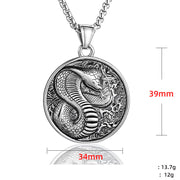 Buddha Stones Titanium Steel Year Of The Snake Balance Necklace Pendant