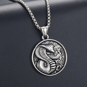 Buddha Stones Titanium Steel Year Of The Snake Balance Necklace Pendant Necklaces & Pendants BS 1