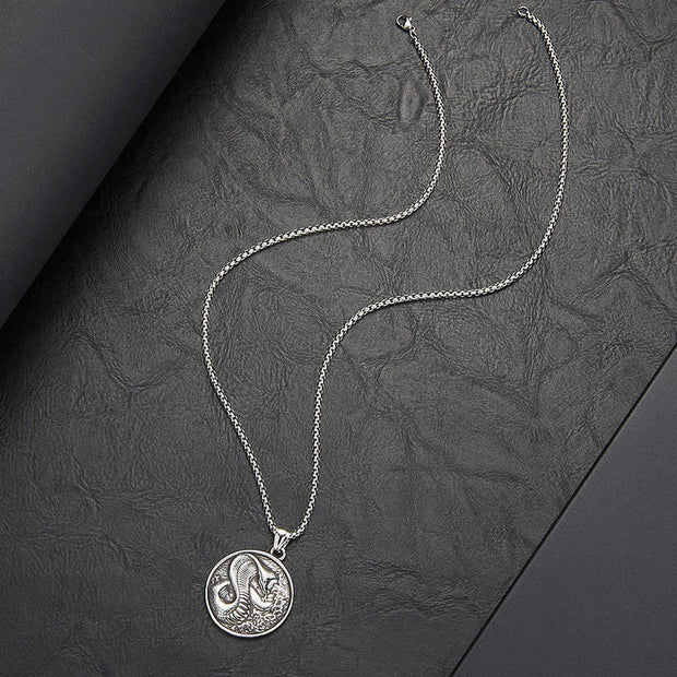 FREE Today: Balance Calm Titanium Steel Year Of The Snake Necklace Pendant