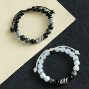 FREE Today: Protection Fortune Black Onyx Black Glitter Stone White Agate White Turquoise Year Of Snake Bracelet