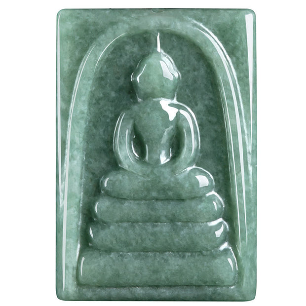 FREE Today: Prosperity Abundance Formless Buddha Jade Square Amulet String Necklace Pendant