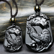 Buddha Stones Chinese Zodiac Obsidian Purification Fulfilment Necklace Pendant Necklaces & Pendants BS 33