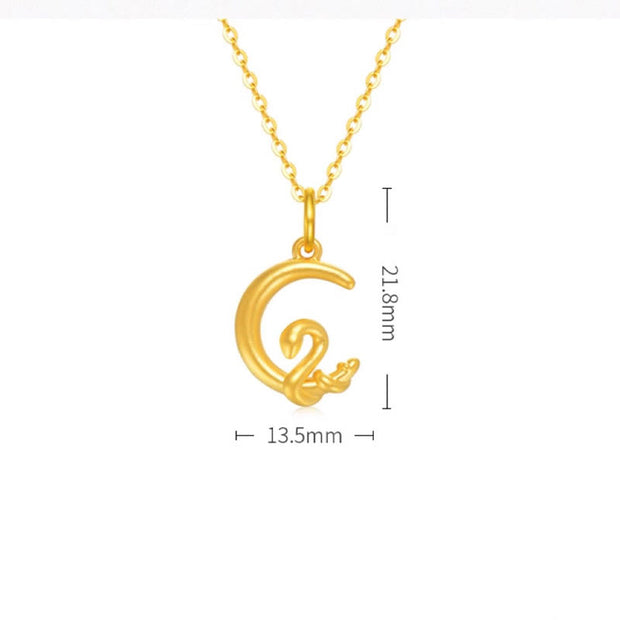 Buddha Stones 999 Gold Moon Year Of The Snake Luck Necklace Pendant (Extra 30% Off | USE CODE: FS30) - image 5