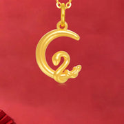 Buddha Stones 999 Gold Moon Year Of The Snake Luck Necklace Pendant (Extra 30% Off | USE CODE: FS30) - image 3