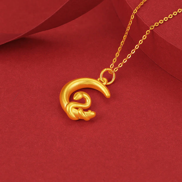 Buddha Stones 999 Gold Moon Year Of The Snake Luck Necklace Pendant (Extra 30% Off | USE CODE: FS30) - image 2