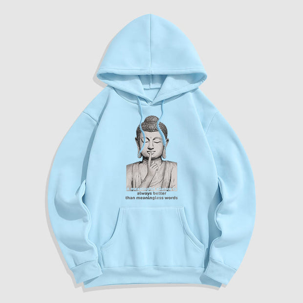 Buddha Stones A Meaningful Silence Fleece Lined Hoodie