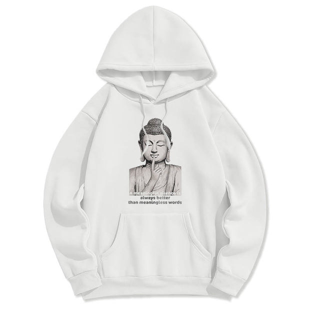 Buddha Stones A Meaningful Silence Fleece Lined Hoodie