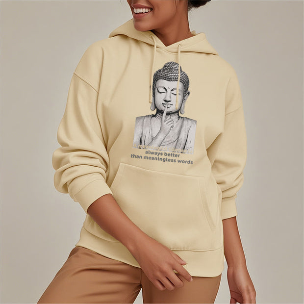 Buddha Stones A Meaningful Silence Fleece Lined Hoodie