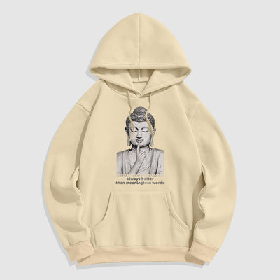 Buddha Stones A Meaningful Silence Fleece Lined Hoodie