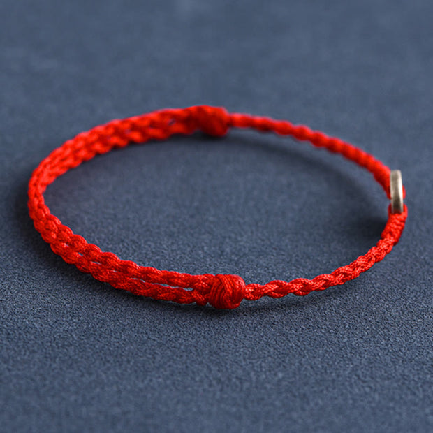 Buddha Stones 925 Sterling Silver Five Emperor Coins Red String Protection Luck Braided Bracelet