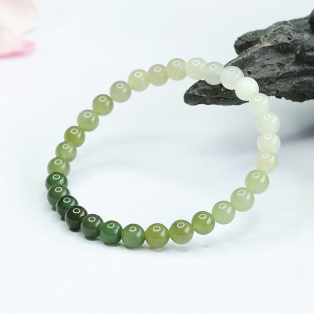 Buddha Stones Hetian Jade Gradient Color Abundance Bracelet