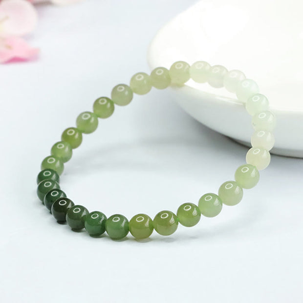 Buddha Stones Hetian Jade Gradient Color Abundance Bracelet