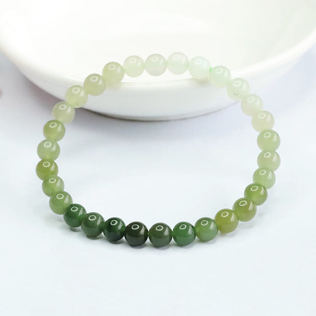 Buddha Stones Hetian Jade Gradient Color Abundance Bracelet