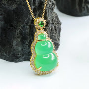 Buddha Stones Green Chalcedony Gourd Pendant