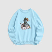 Buddha Stones Colorful Flowers Surrounding Buddha Fleece Lined Sweatshirt Sweatshirt BS LightCyan 2XL