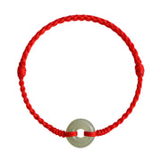 Buddha Stones Natural Hetian Jade Peace Buckle Protection Luck Braided Bracelet Anklet Bracelet Anklet BS 11