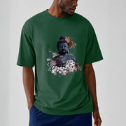 Buddha Stones  Colorful Flowers Surrounding Buddha Pattern Tee T-shirt